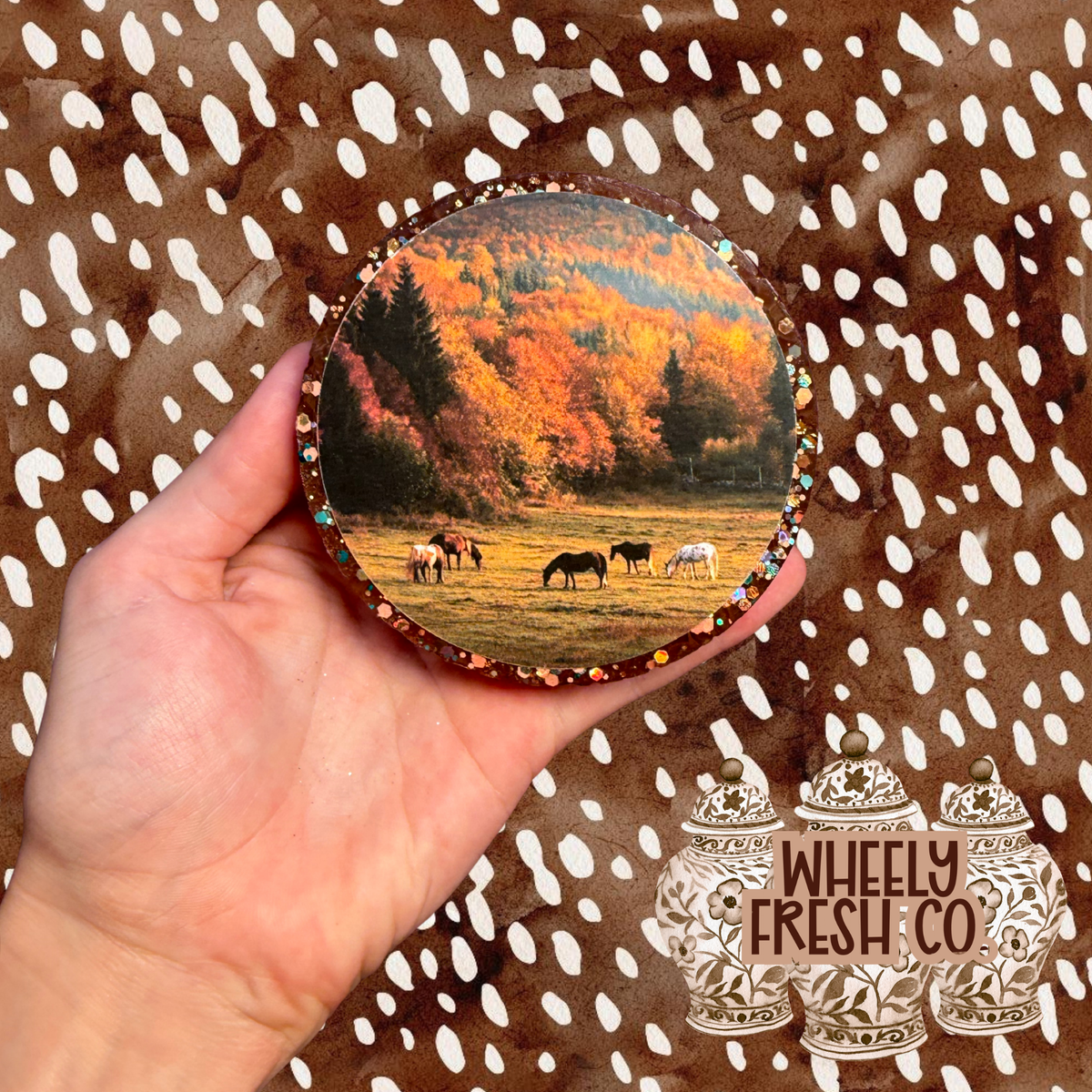 Wild Horses Autumn - Car Freshie: Without pearls