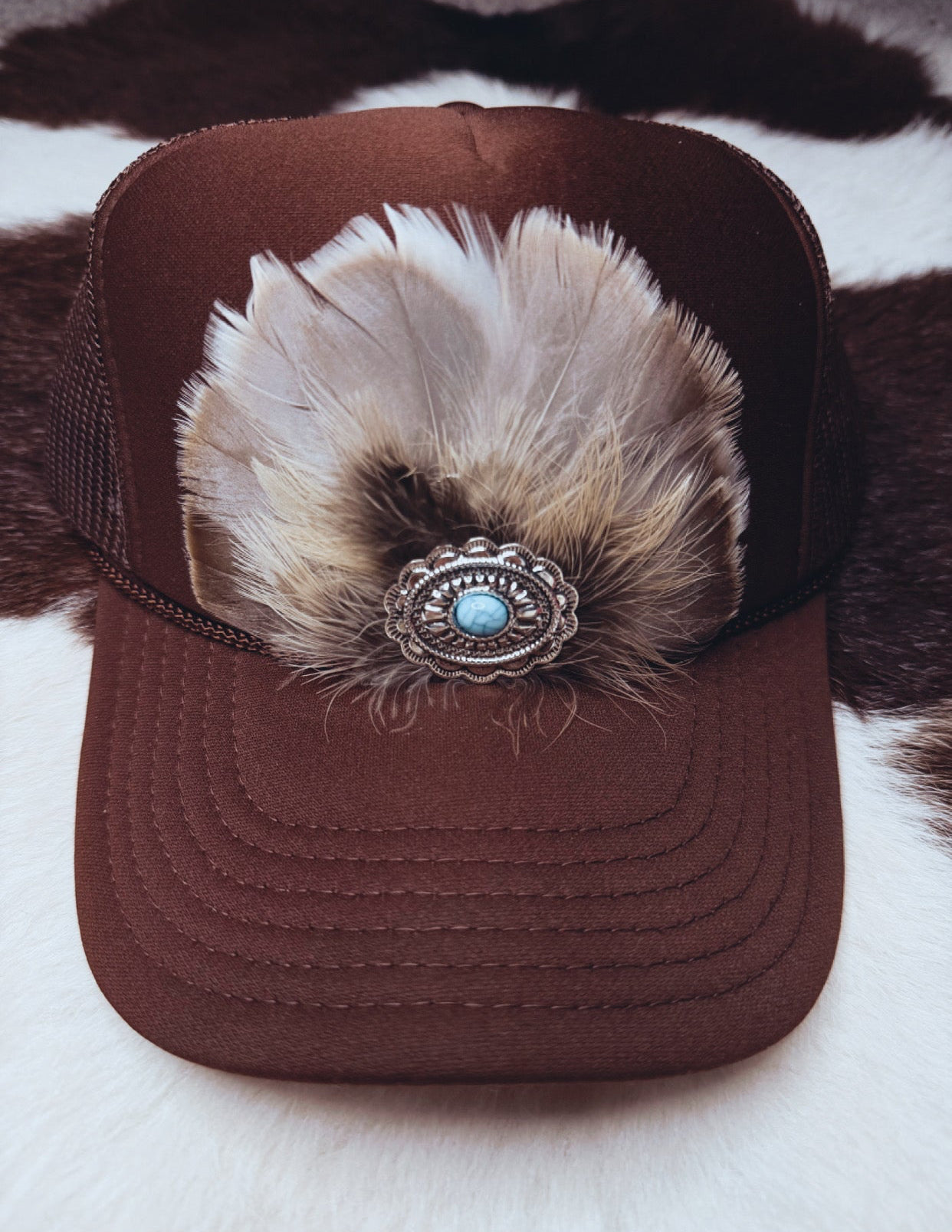 Feather Trucker Hat