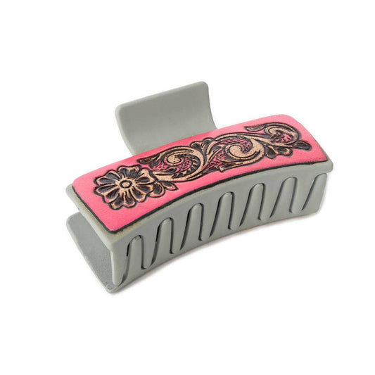 High Vista Hair Comb Clip In Gray: Black-White