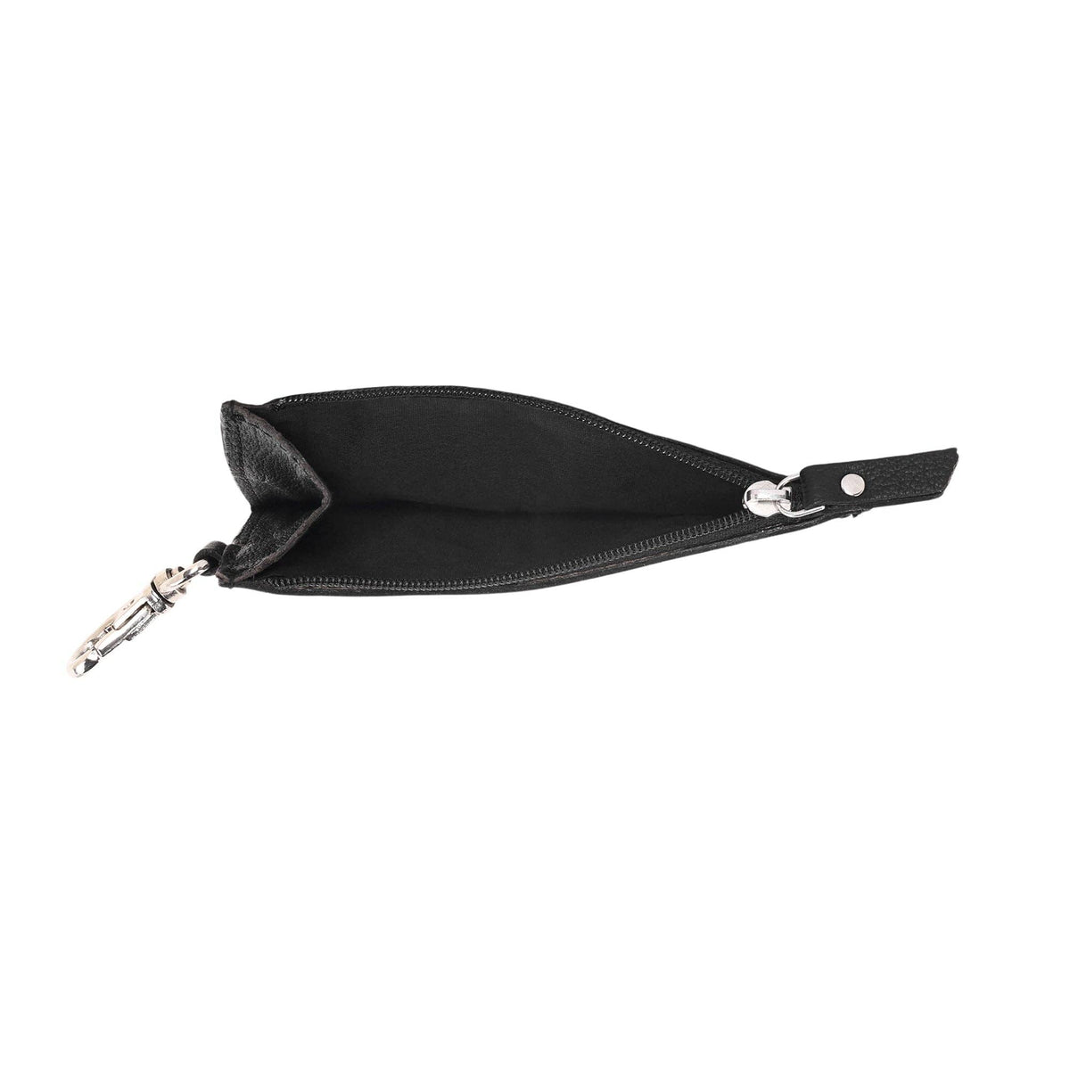 Hand Hewn Card Holder for Women in black with hand tooled spade: Black
