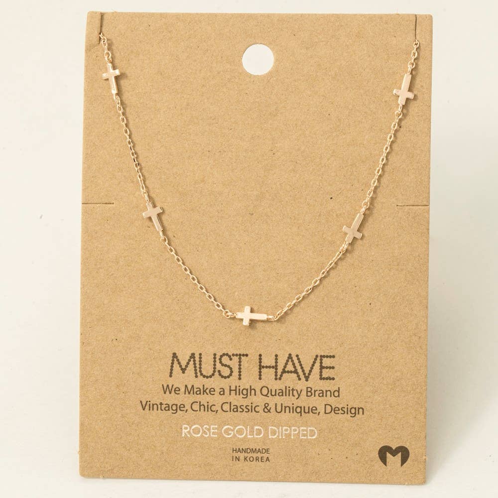 Cross Station Necklace: S