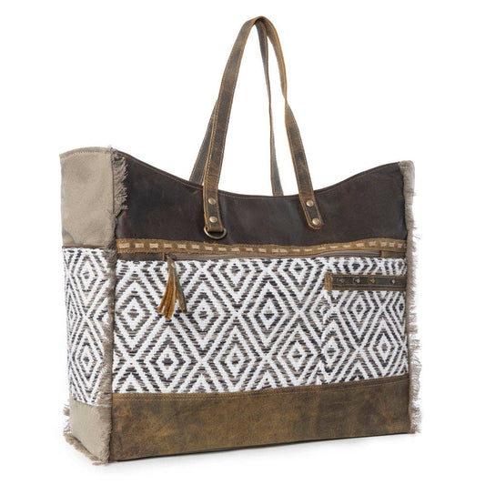 Sand Weaver Weekender Bag: Rich Chocolate & Olive Sandstone