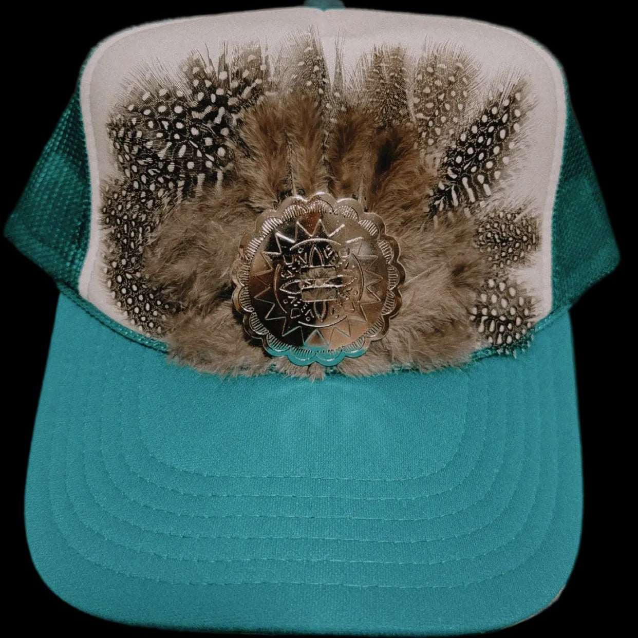 Turquoise Sun Trucker Hat