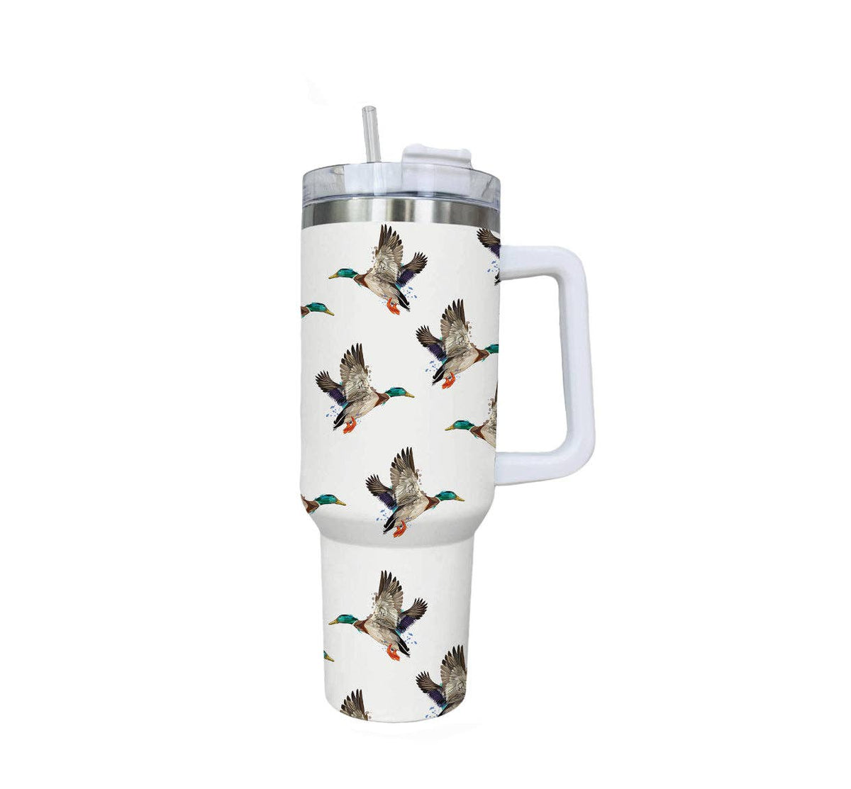 White Duck Tumbler with Handle