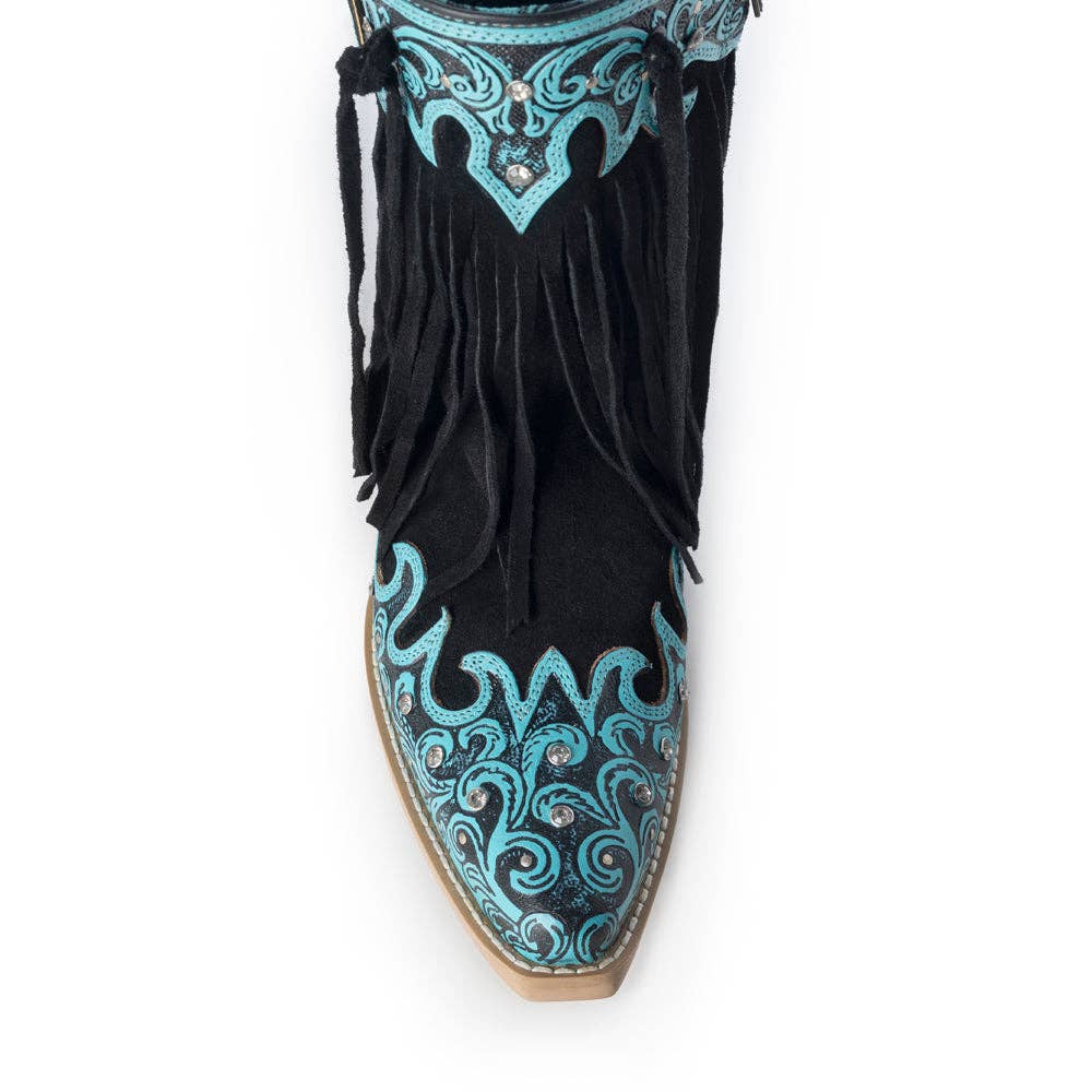 Nashville Nights Boots for Women in Twilight, Handtooled Genuine Leather with Swarovski Stones: Twilight / 11