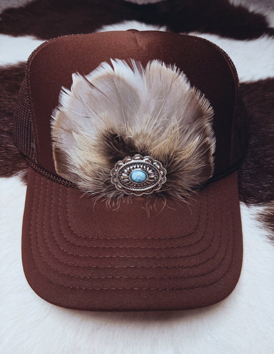 Feather Trucker Hat