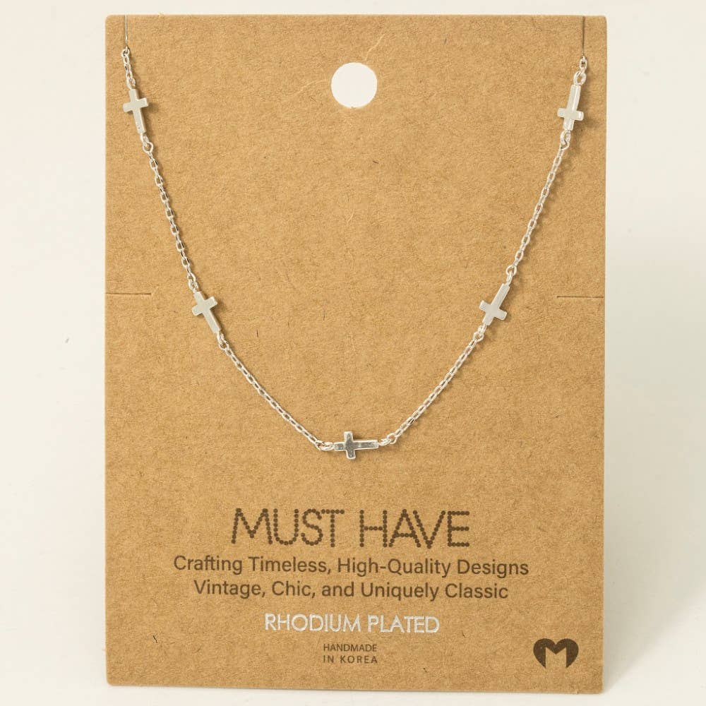 Cross Station Necklace: S