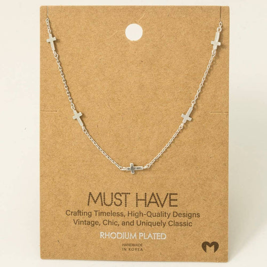 Cross Station Necklace: S