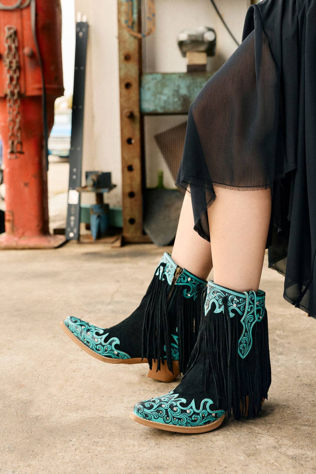 Nashville Nights Boots for Women in Twilight, Handtooled Genuine Leather with Swarovski Stones: Twilight / 11