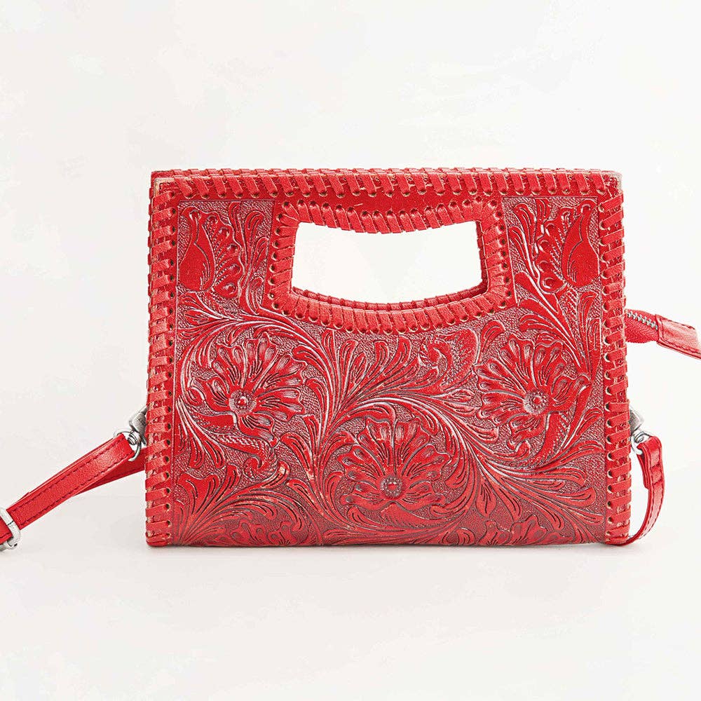 Loyal West Alma Medium Bag Turquoise: Turquoise Handtooled Leather And Calfskin / Single