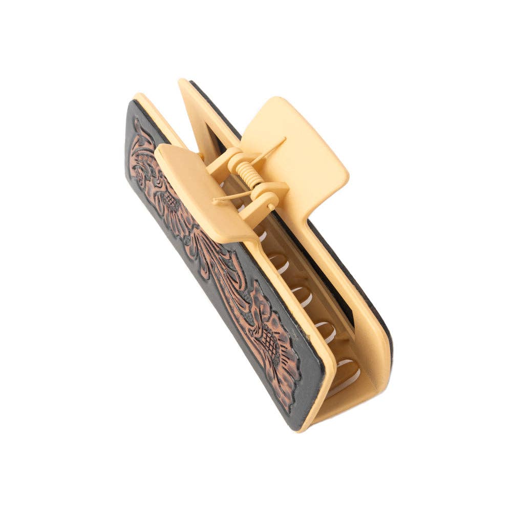 High Vista Hair Comb Clip In Light Brown: Brown-Embossed