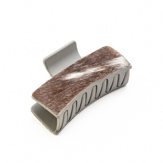 High Vista Hair Comb Clip In Gray: Black-White