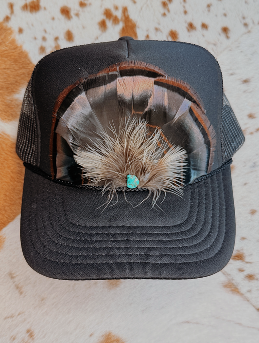 Turkey Feather Trucker Hat