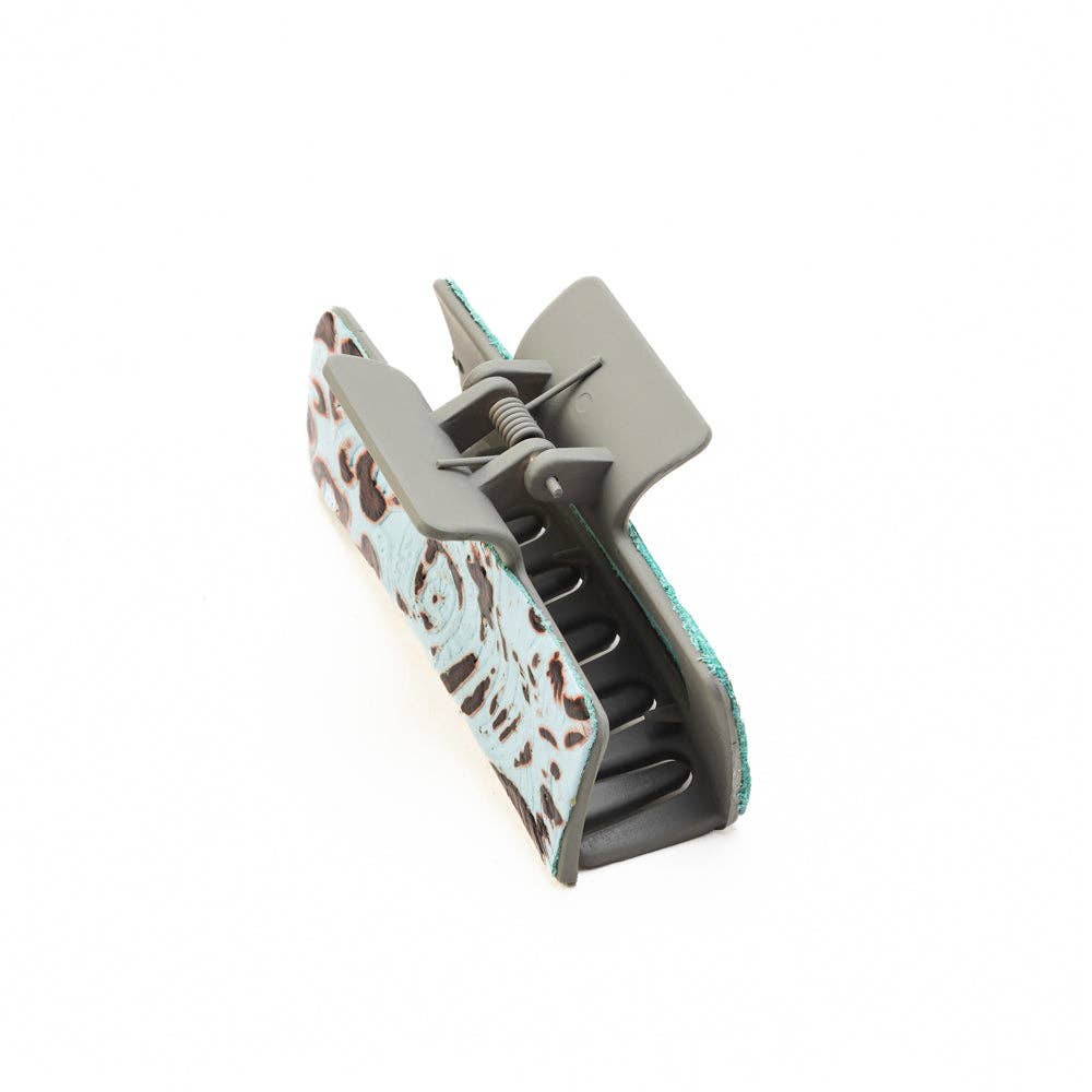 High Vista Hair Comb Clip In Gray: Black-White