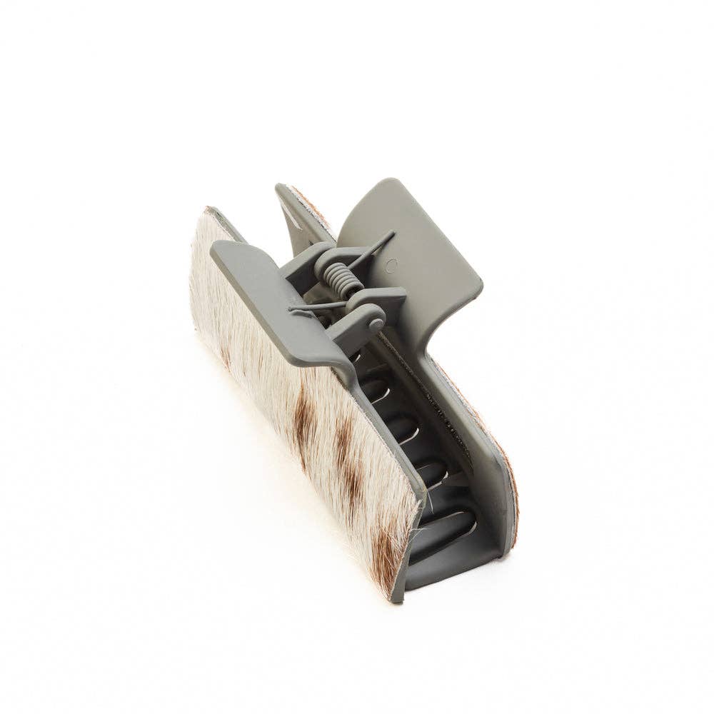 High Vista Hair Comb Clip In Gray: Black-White