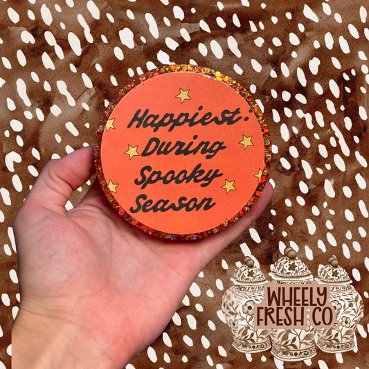Happiest During Spooky Season - Car Freshie: With pearls