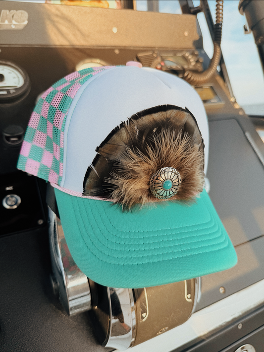 Coastal Feather Trucker Hat
