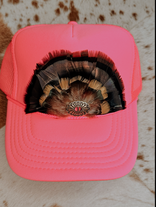 Turkey Feather Trucker Hat