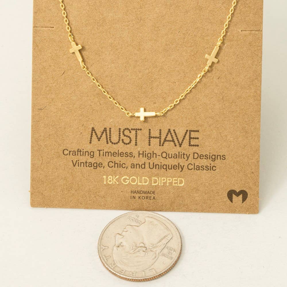 Cross Station Necklace: S