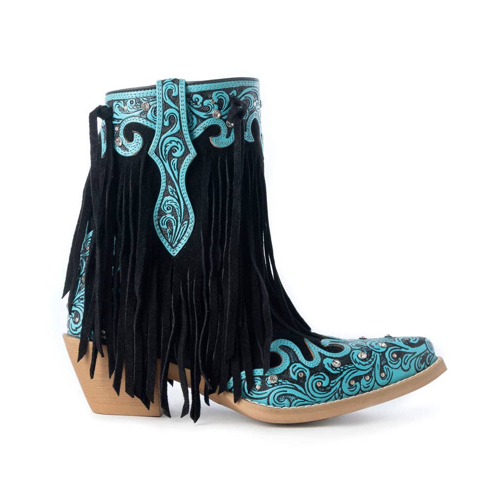Nashville Nights Boots for Women in Twilight, Handtooled Genuine Leather with Swarovski Stones: Twilight / 11