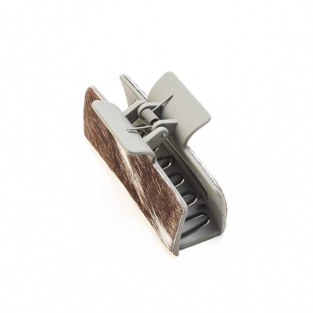 High Vista Hair Comb Clip In Gray: Black-White