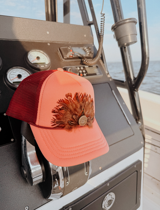 Coastal Feather Trucker Hat