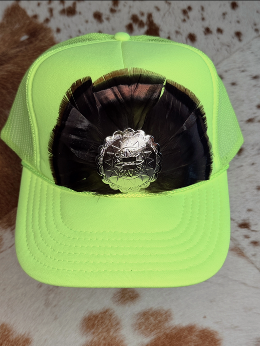 Turkey Feather Trucker Hat