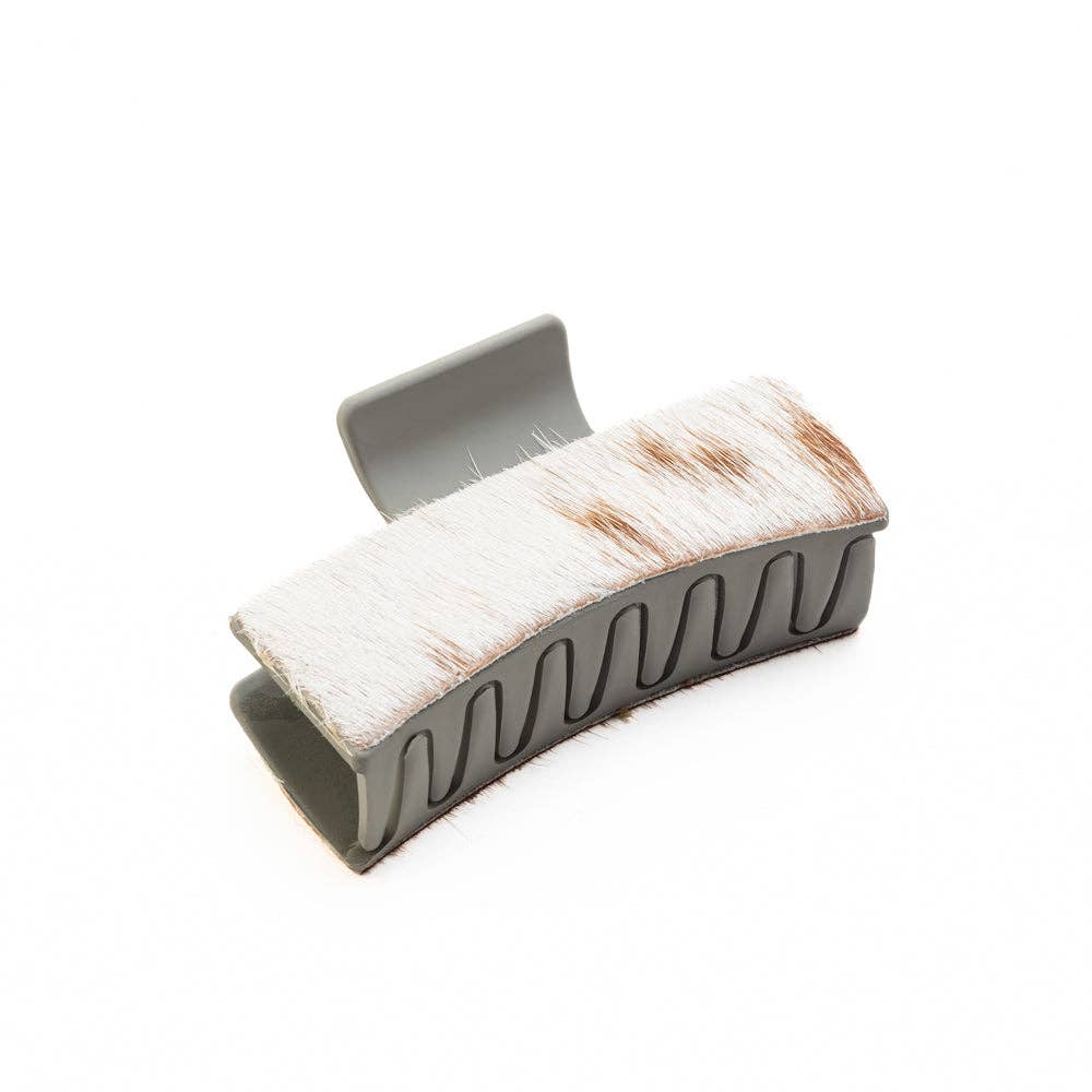 High Vista Hair Comb Clip In Gray: Black-White
