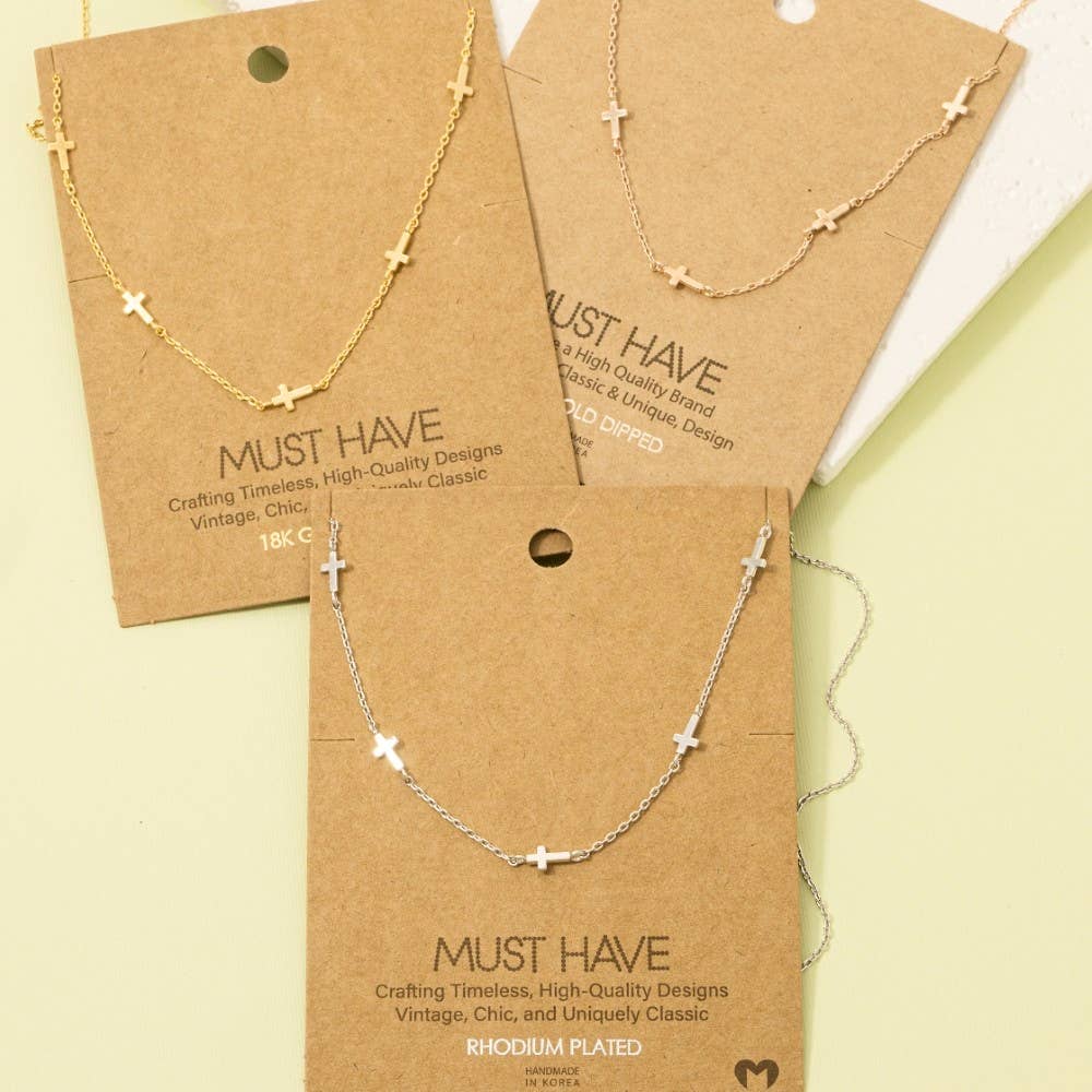 Cross Station Necklace: S