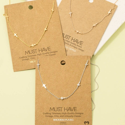 Cross Station Necklace: S