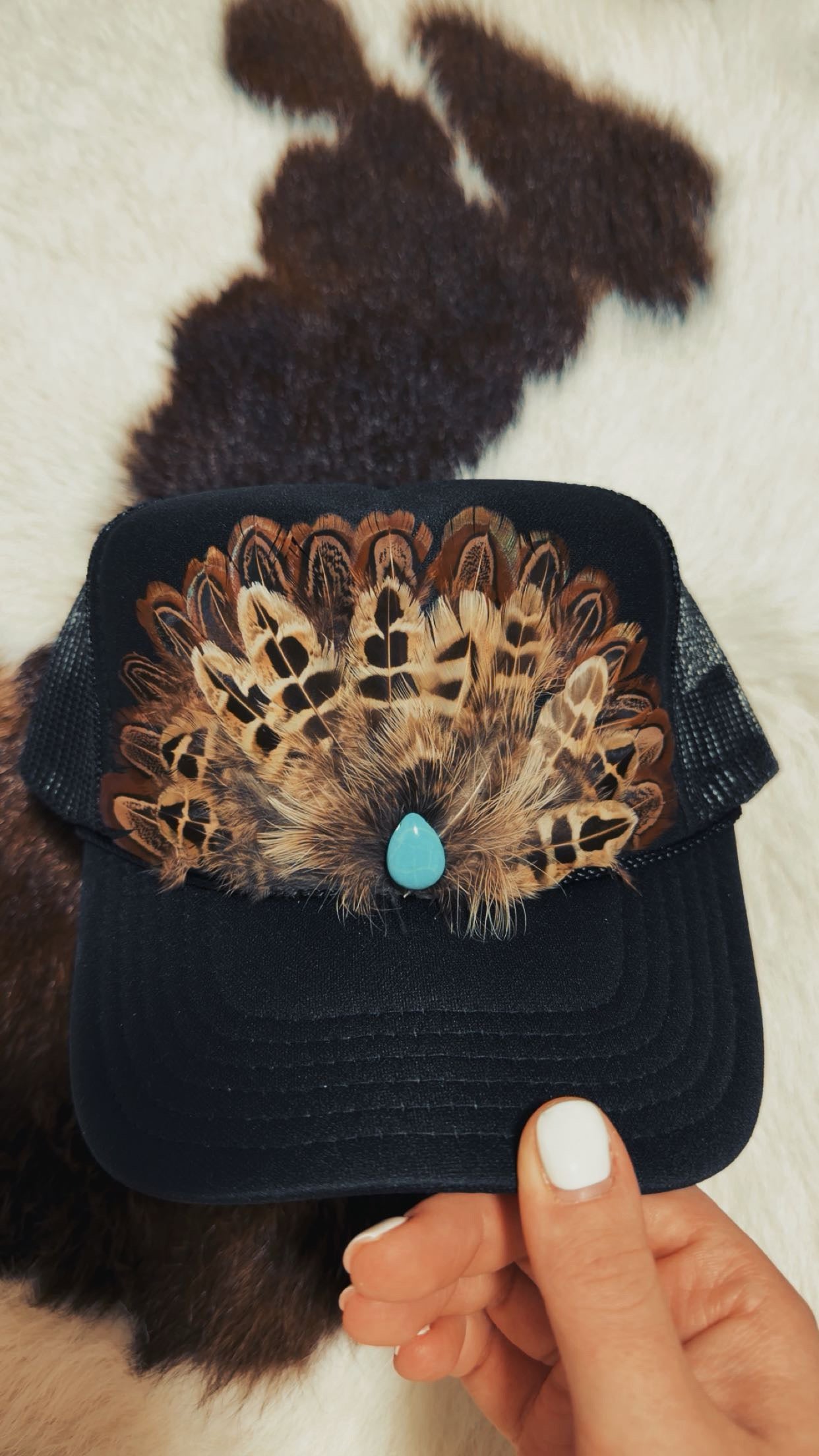 Feather Trucker Hat