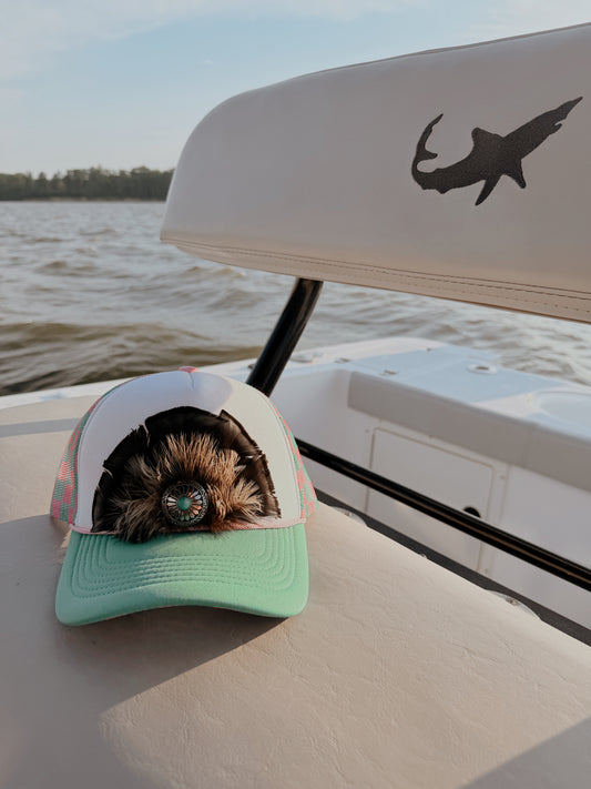 Coastal Feather Trucker Hat