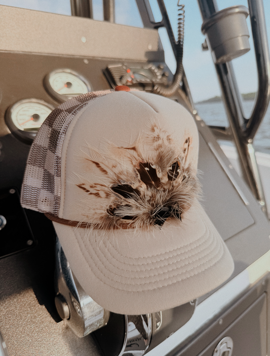Coastal Feather Trucker Hat