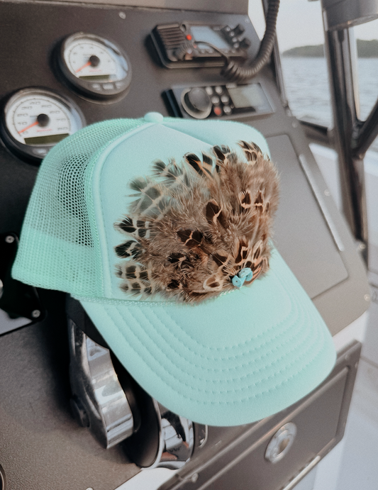 Coastal Feather Trucker Hat