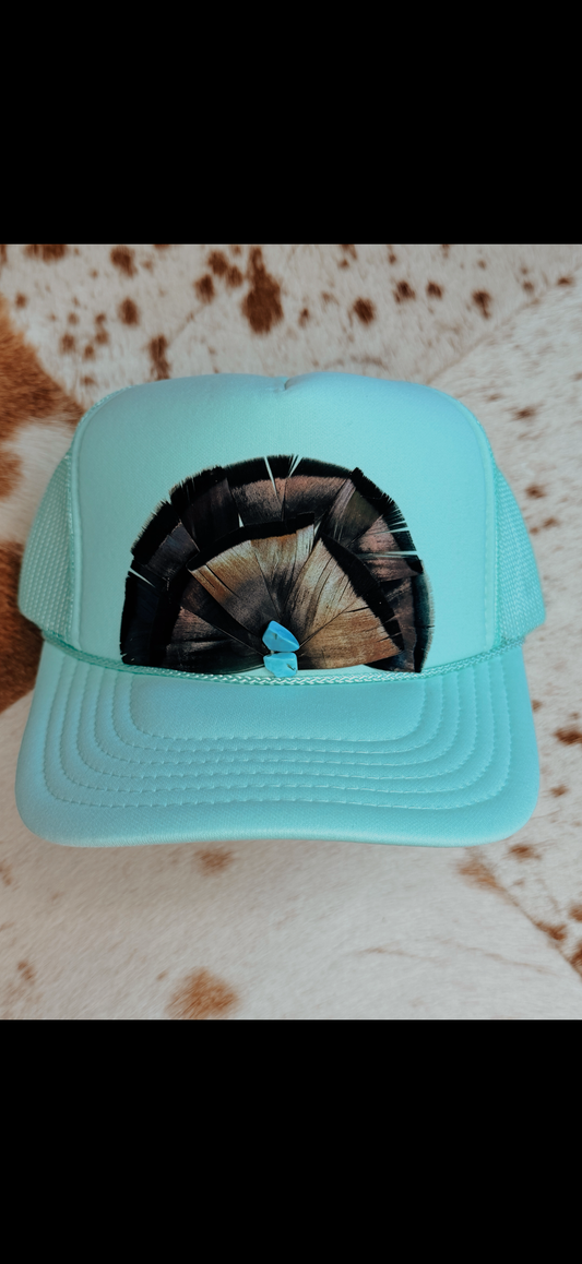 Turkey Feather Trucker Hat