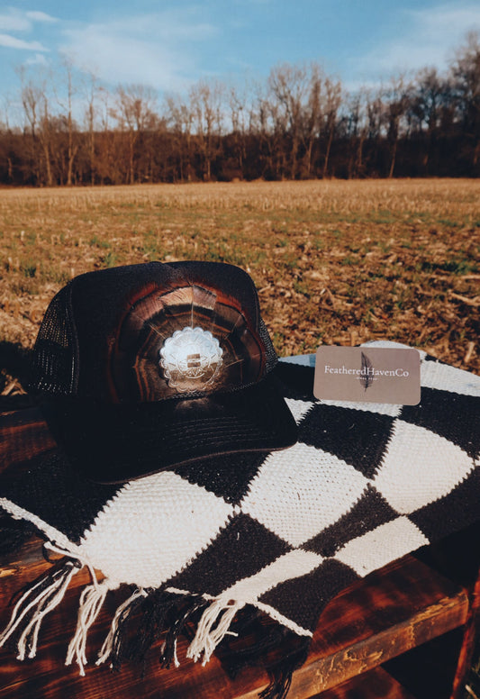 Turkey Feather Trucker Hat