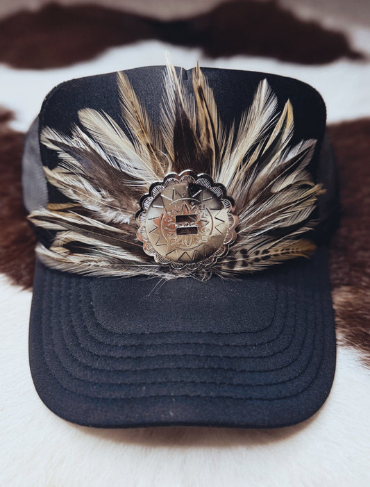 Feather Trucker Hat