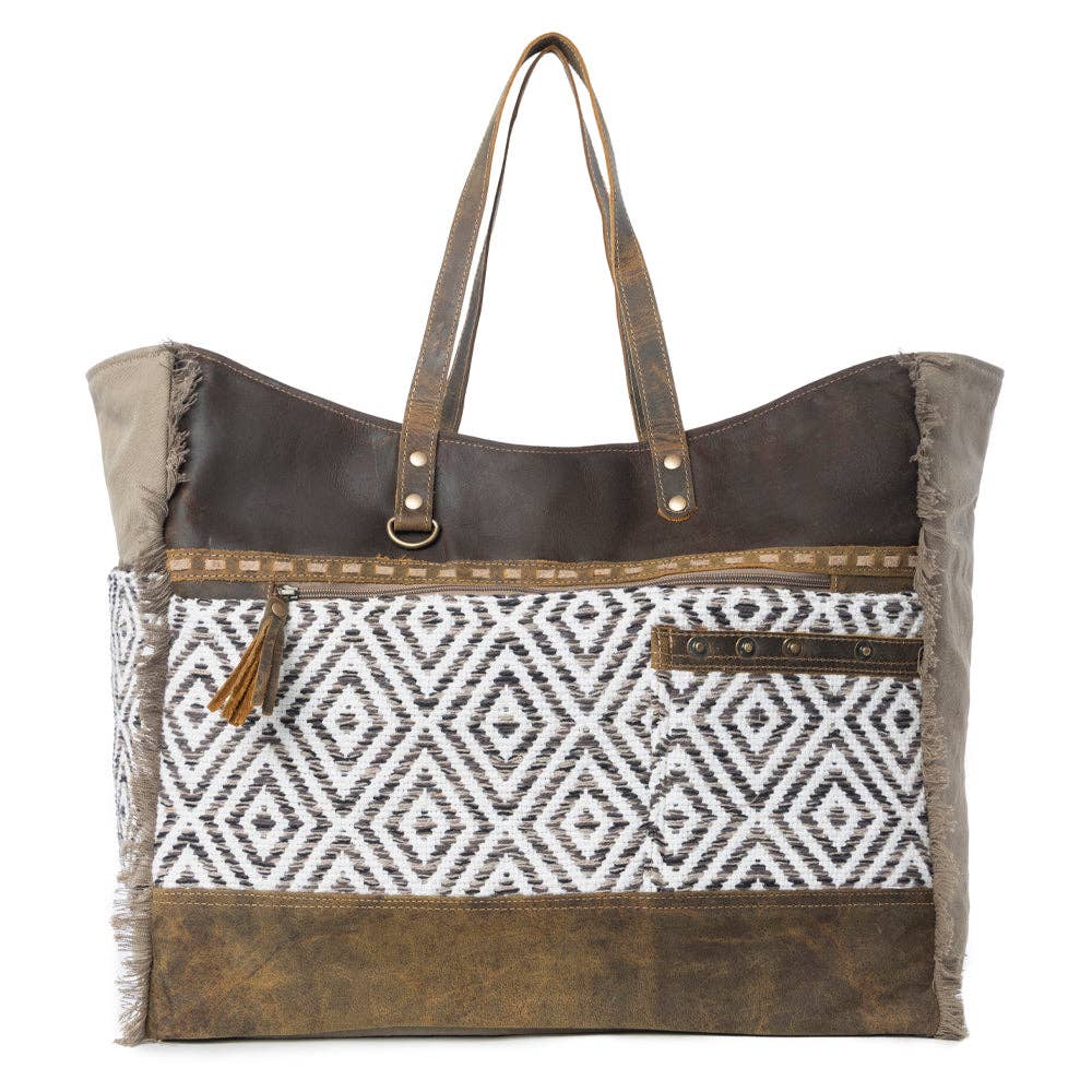 Sand Weaver Weekender Bag: Rich Chocolate & Olive Sandstone
