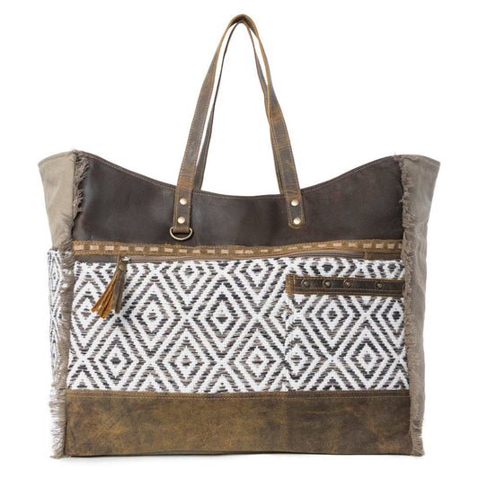 Sand Weaver Weekender Bag: Rich Chocolate & Olive Sandstone