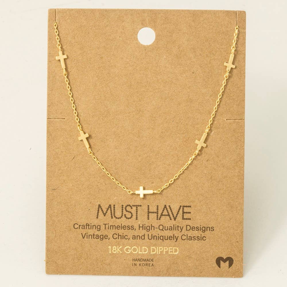 Cross Station Necklace: S