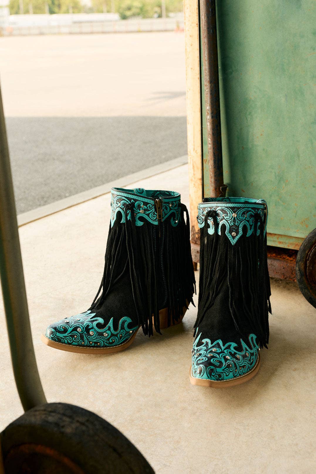Nashville Nights Boots for Women in Twilight, Handtooled Genuine Leather with Swarovski Stones: Twilight / 11