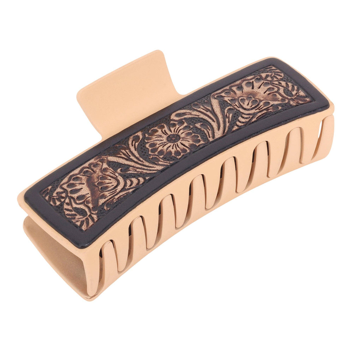 High Vista Hair Comb Clip In Light Brown: Brown-Embossed
