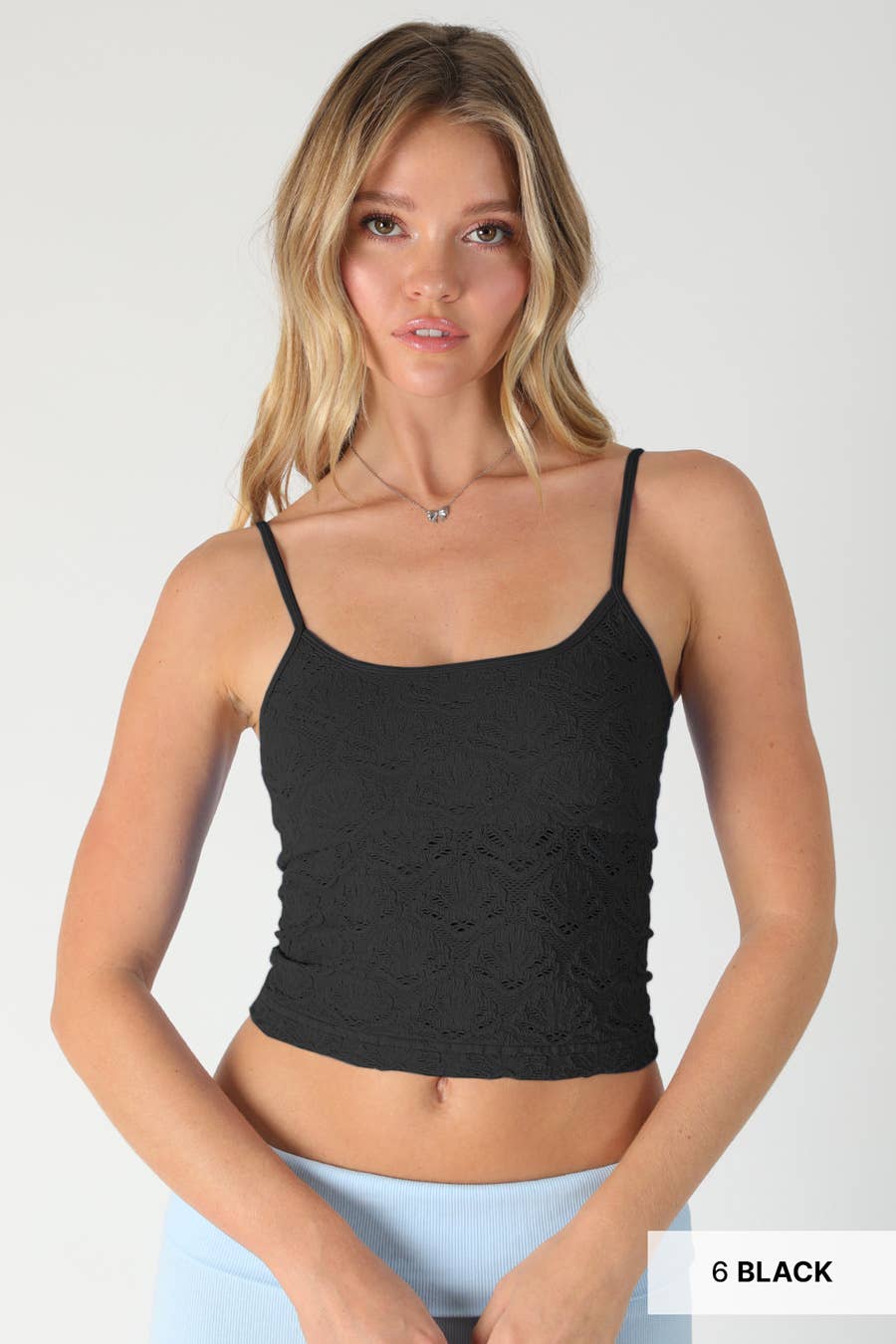 NS8473 - Floral Textured Lace Cami: 2252 Icy Pink