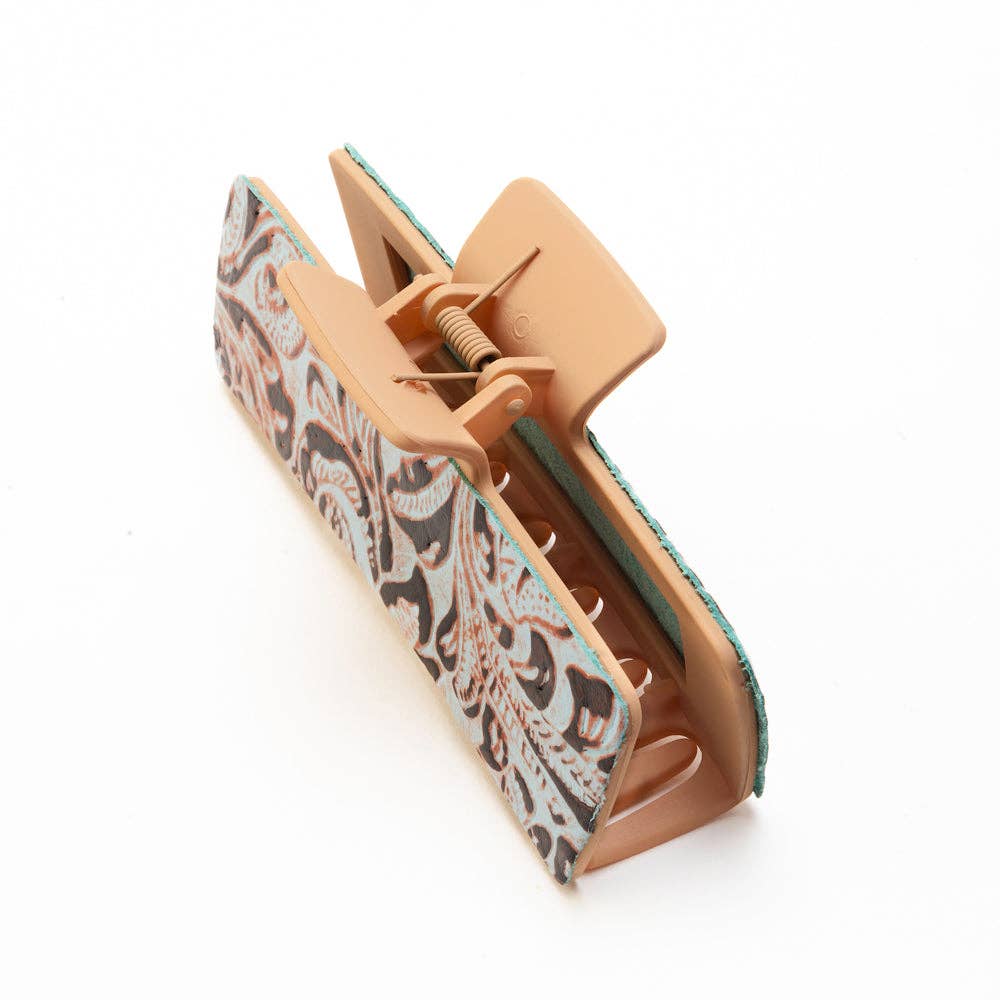 High Vista Hair Comb Clip In Light Brown: Brown-Embossed