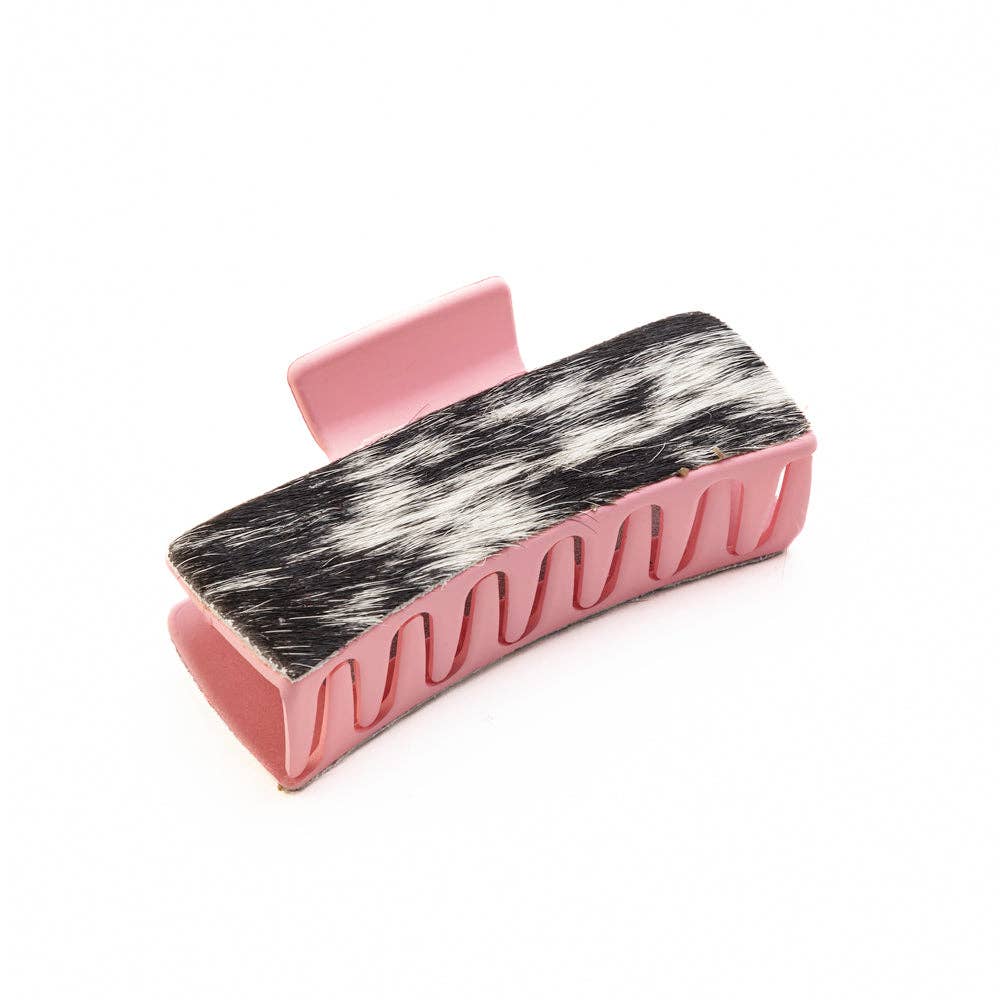 High Vista Hair Comb Clip In Pink: Hand-Tooled