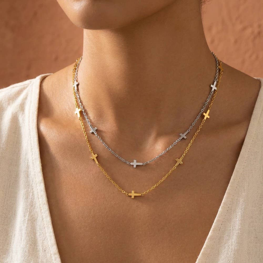 Cross Station Necklace: S