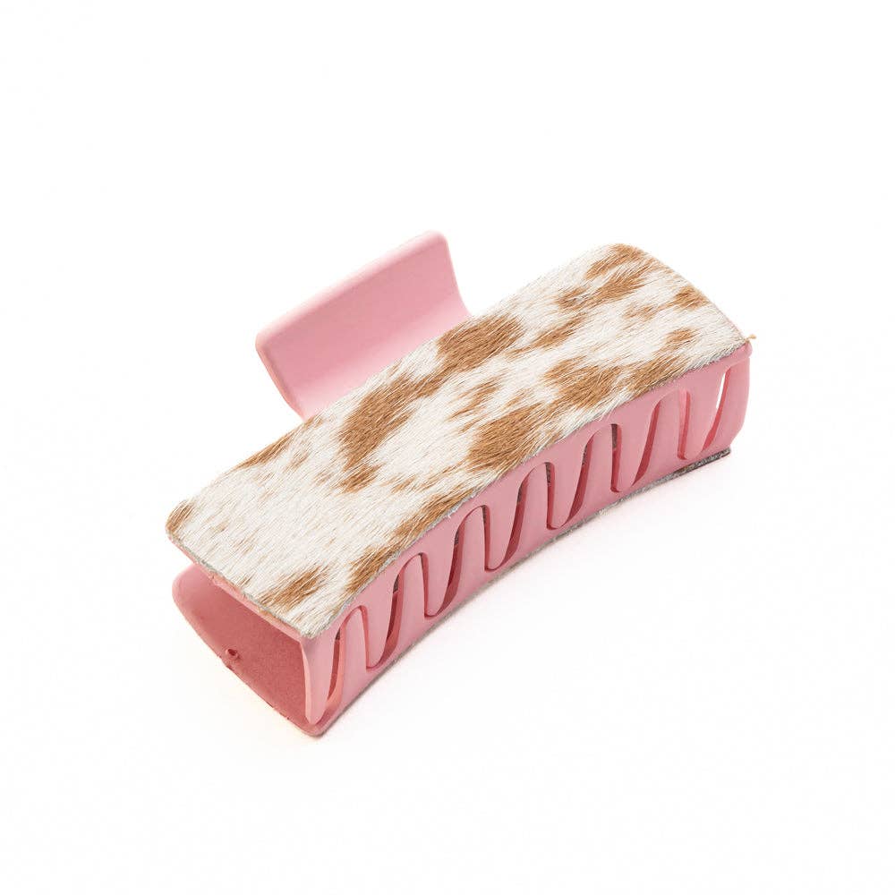 High Vista Hair Comb Clip In Pink: Hand-Tooled