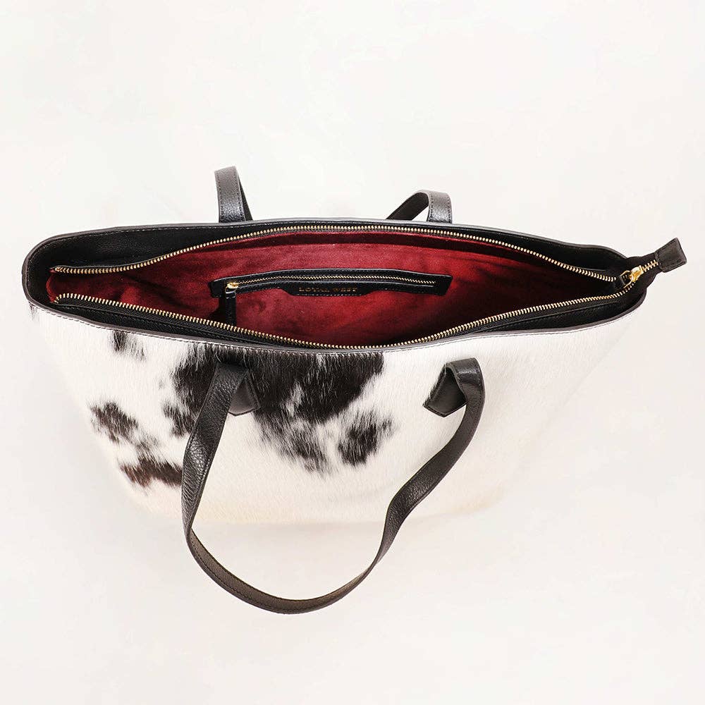 Loyal West Black and white cowhide bag