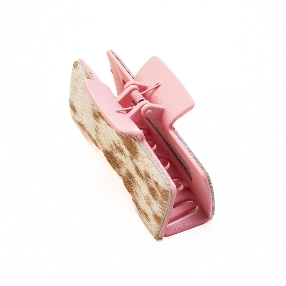 High Vista Hair Comb Clip In Pink: Hand-Tooled