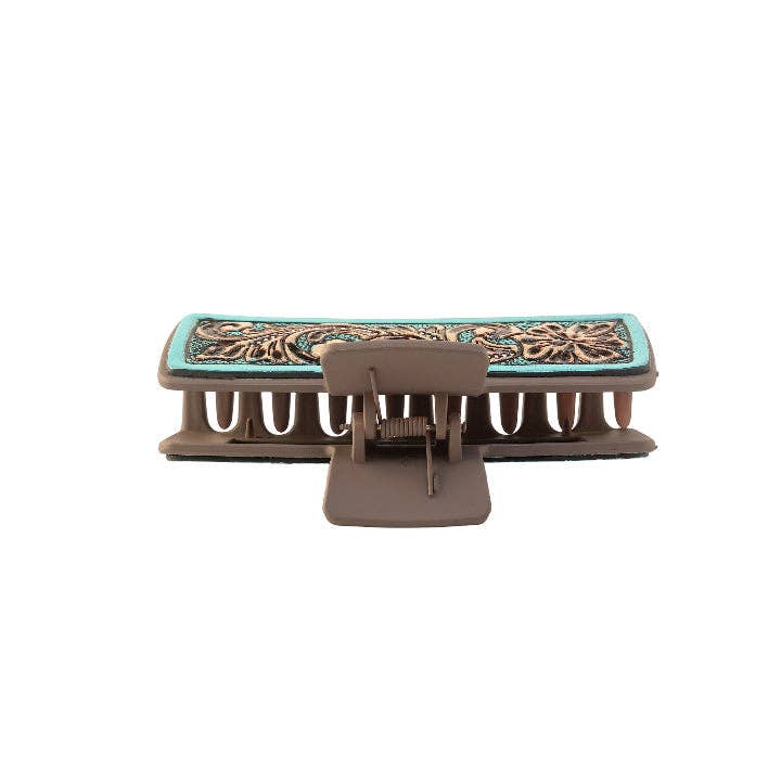 High Vista Hair Comb Clip In Turquoise: Black-White